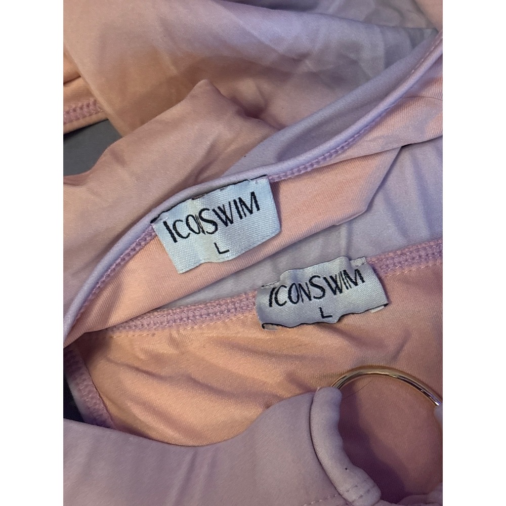 ICONSWIM One Shoulder Cutout O Ring‎ Pastel Ombré Bikini Set Size L - Picture 5 of 5